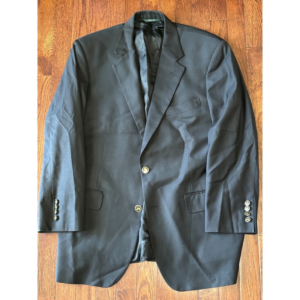 Brooks Brothers Country Club Loro Piana Super 120s Wool Blazer Black 41R USA